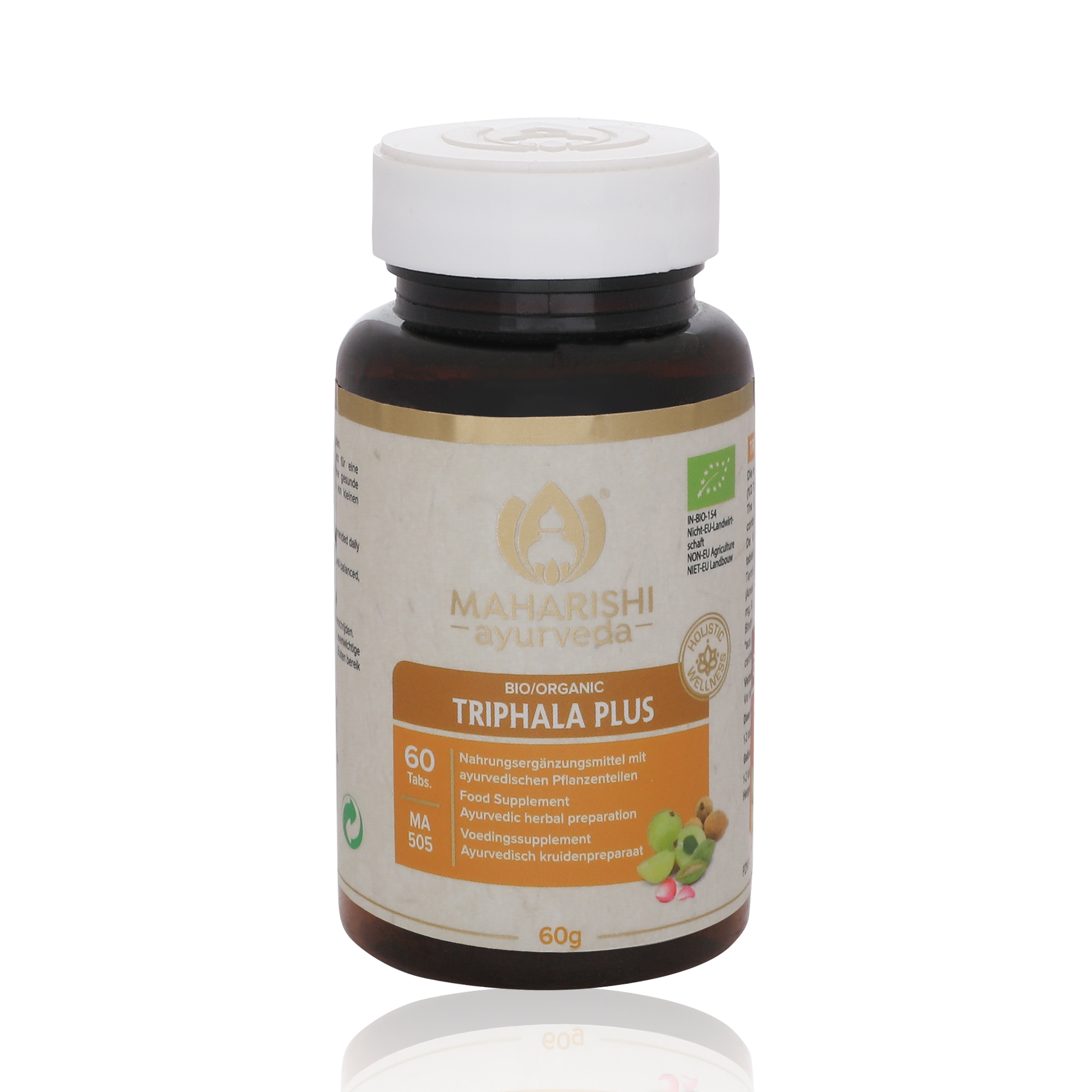 Triphala Plus (organic), 60 g MA 505 Food Supplement, ayurvedic herbal preparation Contents: 60 tablets / 60 g