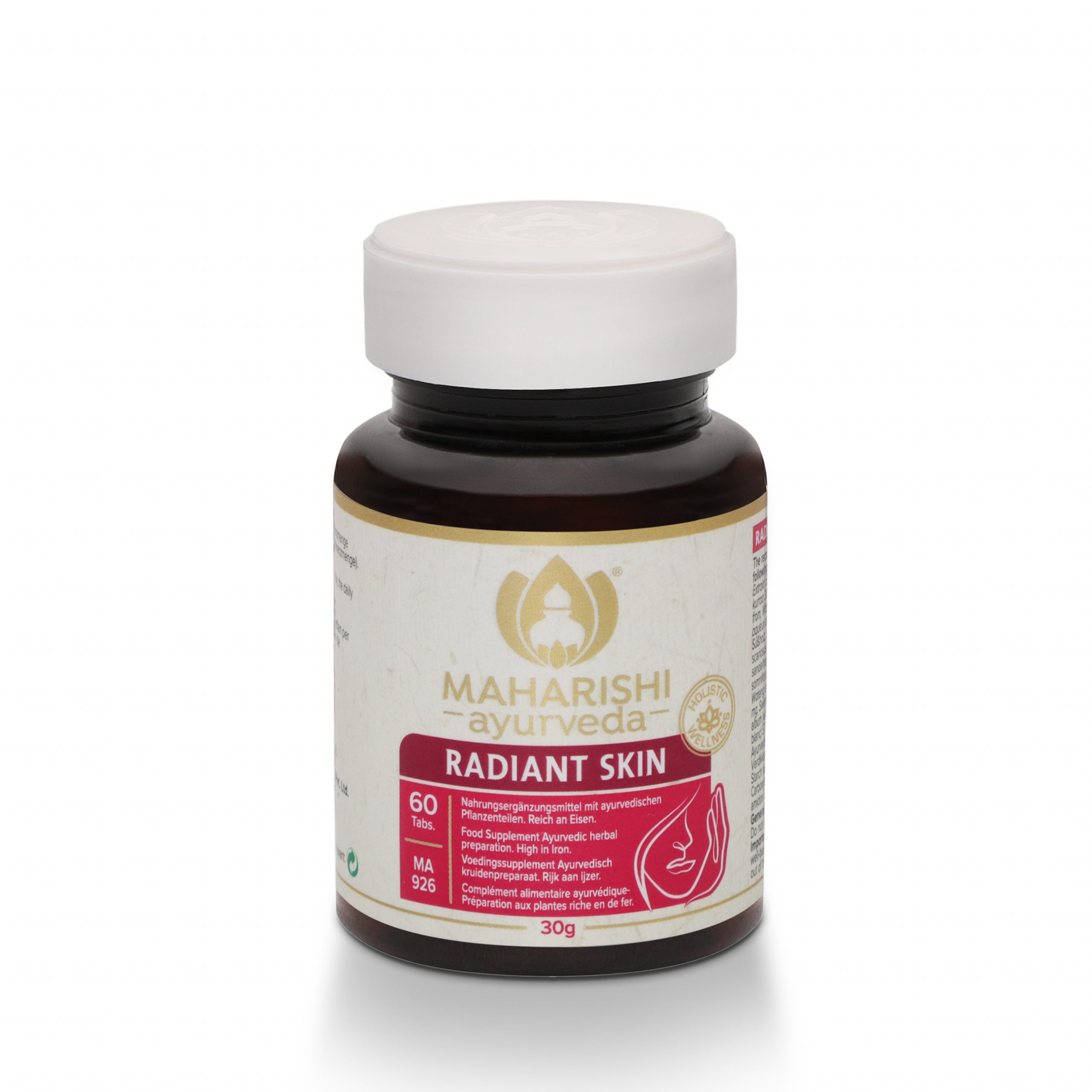RADIANT SKIN MA 926 Food Supplement Ayurvedic herbal preparation with minerals. High in iron. Contents: 60 tabletten / 30 g